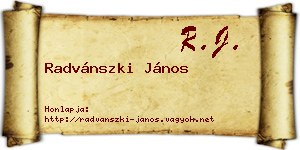 Radvánszki János névjegykártya