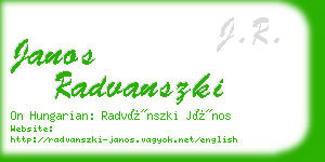 janos radvanszki business card